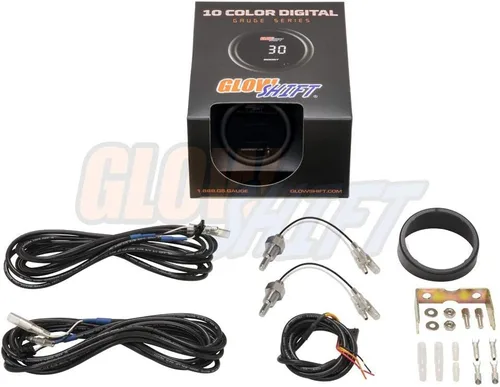 Vista 6 de GlowShift Kit de medidor de temperatura dual digital de 10 colores de 302.0 °F, para refrigerante de agua, aceite, temperatura de transmisión