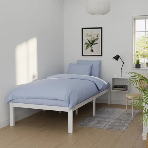 Vista 14 de Base de cama de bambú de tamaño individual con plataforma de madera, estructura sólida y estable con listones antideslizantes, cama alta,