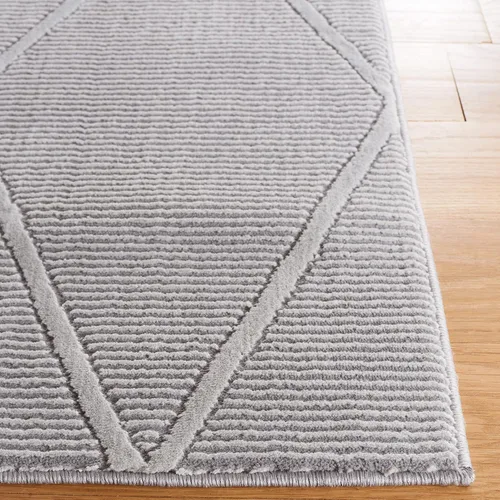 Vista 3 de SAFAVIEH Alfombra de área de 8 x 10 pies – Colección Revive – Grande – Gris, patrón de enrejado, no desprende pelusa y fácil limpieza, ideal