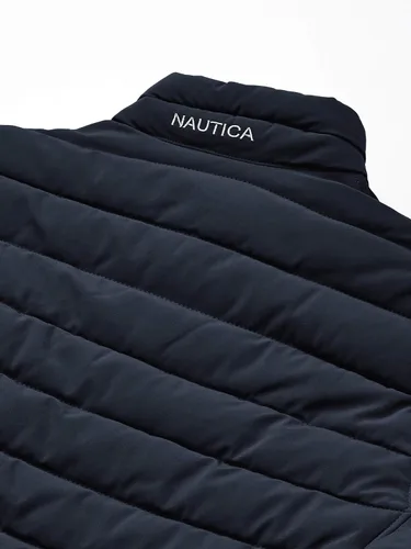 Vista 4 de Nautica Mens Stretch Reversible Midweight Puffer Jacket Wind and Water Resistant
