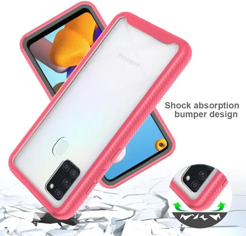 Vista 8 de Asuwish Funda de teléfono para Samsung Galaxy A21S con protector de pantalla de vidrio templado y soporte delgado, funda protectora híbrida