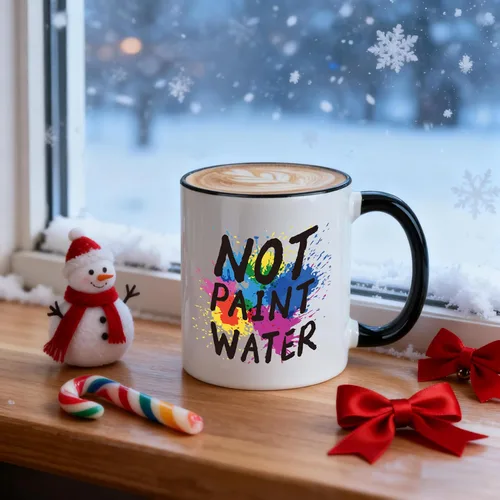 Vista 4 de Regalos para profesores de arte, taza de café con agua sin pintar de 11 onzas, regalos de agradecimiento para profesores de arte, artistas