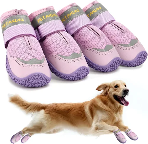 Vista 7 de Petanims Zapatos para Perros para Perros Pequeños, Botas para Perros Medianos y Protectores de Patas para Nieve de Invierno, Botines Impermeables