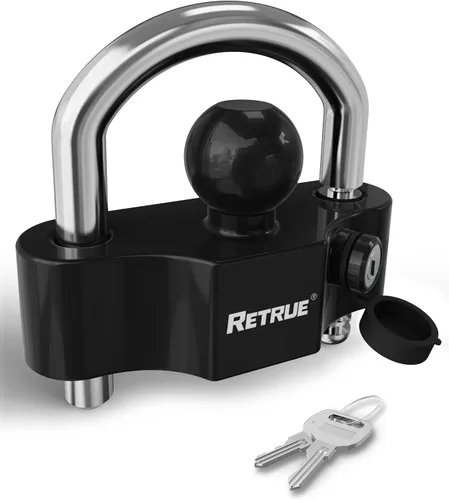Vista 9 de RETRUE Cerradura de Acoplador Universal Cerraduras para Remolque Enganche de Bola Cerradura de Enganche de Remolque Seguridad Ajustable Acero