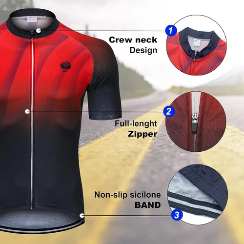 Vista 2 de voofly Hombres Ciclismo Jersey Conjunto Hombres Manga Corta Compresión Bicicleta Pantalones Cortos Gel Acolchado Ciclismo Ropa