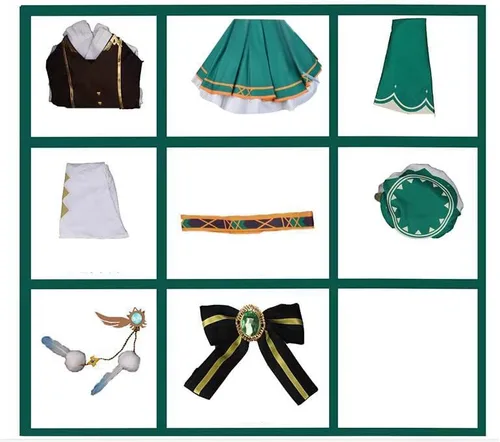 Vista 5 de GenshinImpact Venti - Conjunto completo de disfraz de Halloween para mujer vestido de venti capa de capa