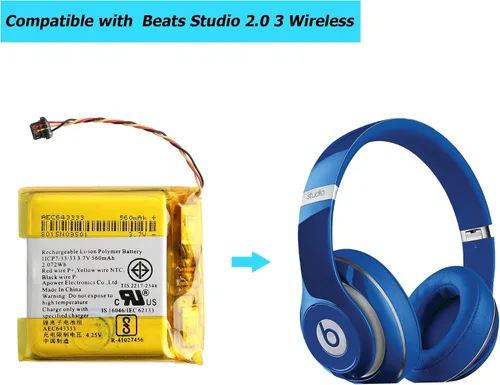 Vista 5 de Nueva batería de repuesto H5CKD compatible con Beats Studio 2.0, Studio 3.0, Solo Pro, auriculares inalámbricos con profesional con kit