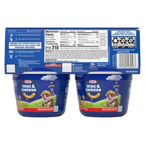 Vista 9 de Kraft - Tazas de macarrones y queso fáciles de microondas con formas de pasta Nickelodeon Paw Patrol (paquete de 4 unidades, tazas de 1.9 onzas)