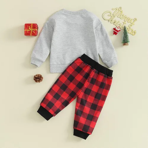 Vista 3 de Conjunto de ropa para bebé recién nacido, sudadera de manga larga y pantalones, para otoño e invierno, 2