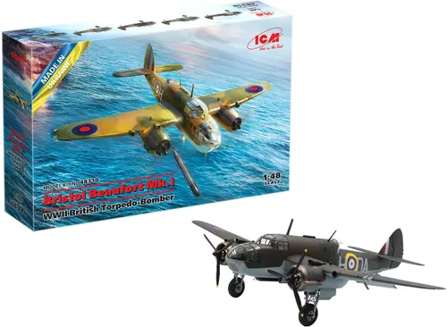 Vista 2 de ICM 48310 - Modelo de avión Bristol Beaufort Mk.I, Plástico Avión Militar Segunda Guerra Mundial Torpedo-Bombardero Británico. - Escala 1:48