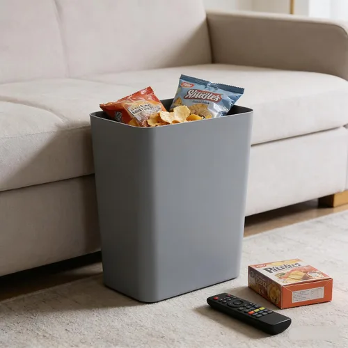 Vista 6 de Xyskin - Paquete de 3 basureros de plástico, contenedor de basura de 4.5 galones Cubo de basura gris, cubo de basura duradero para baño