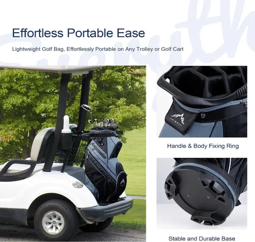 Vista 6 de UNIHIMAL Bolsa de carrito de golf de 14 vías con divisor organizador y cubierta para lluvia Full-Length Dividers, Rain Cover Included, Easy-Carry