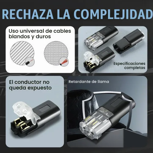 Vista 3 de Conector enchufable de doble cable, conectores de tira de luz LED, 2 pines, nuevo conector de cable de bajo voltaje con hebilla de bloqueo