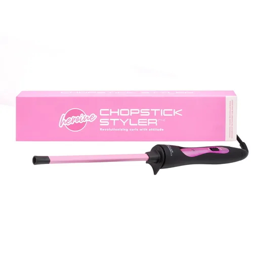 Vista 7 de CHOPSTICK STYLER Heroine - Varita rizadora profesional, 3/8 de barril rectangular de cerámica súper delgada para rizos apretados, naturales