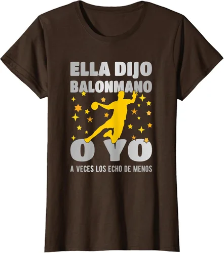 Vista 19 de Camiseta Ella Dijo El Balonmano O Yo. La Extraño, Negro