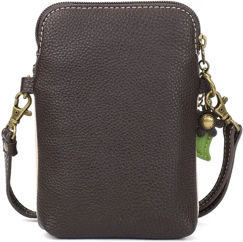 Vista 4 de CHALA Bolso cruzado para teléfono celular, bolso de lona multicolor para mujer con correa ajustable, Girasol - Taupe, Bandolera