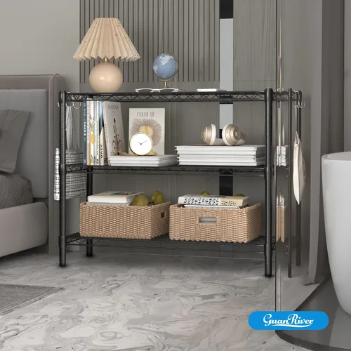 Vista 8 de Guan River Unidad de Estantería de Alambre de Metal Ajustable de 3 Estantes Estante de Almacenamiento y Exhibición para Oficina, Cocina, Dormitorio