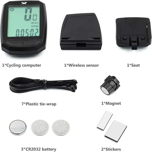 Vista 6 de Velocímetro de bicicleta impermeable e inalámbrico para bicicleta de pista, computadora para bicicleta, odómetro con pantalla LCD y múltiples