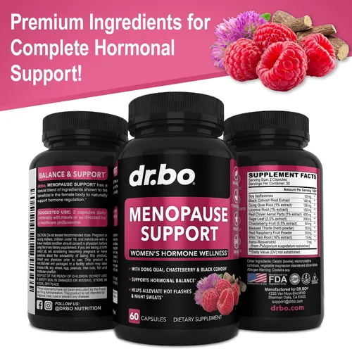 Vista 8 de Suplementos para la menopausia para mujeres, píldoras de apoyo – Alivio natural de la menopausia para sofocos, sudores nocturnos y cambios de humor