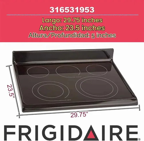 Vista 3 de Frigidaire 316531953 - Placa de cocina de vidrio para estufa/horno/cocina - OEM