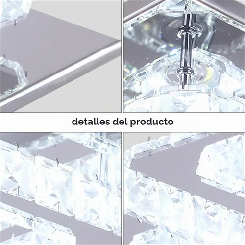 Vista 7 de Mini candelabro LED de cristal para techo, 2 capas, lámpara de techo empotrada, candelabro moderno iluminación para pasillo, escalera, cocina, baño