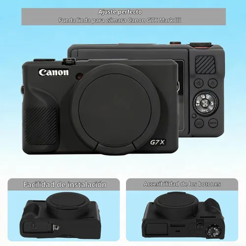 Vista 3 de Funda para cámara Canon G7X Mark III, color negro