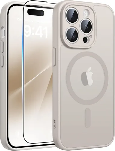 Vista 198 de FNTCASE Funda para iPhone 17 Pro: Fundas delgadas translúcidas de color azul claro compatibles con MagSafe, protección completa de la cámara