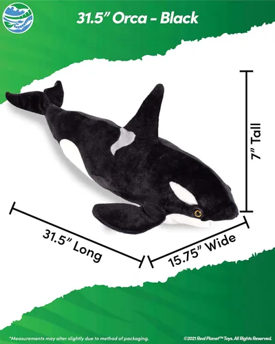 Vista 2 de Real Planet Peluche de ballena, regalo realista para niños de todas las edades, peluche grande de orca oceánica, divertido regalo de Navidad