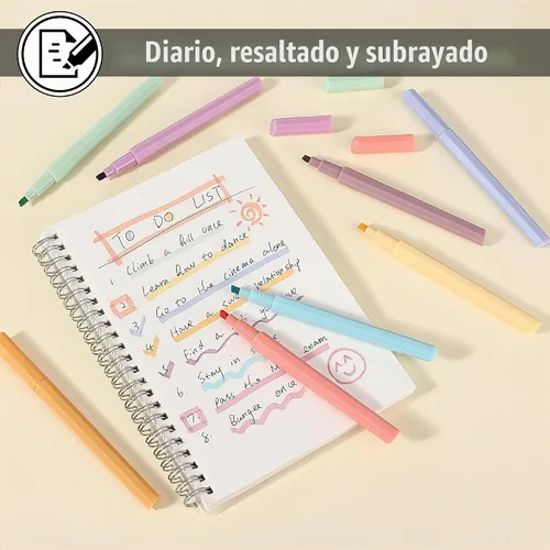 Vista 4 de Mr. Pen - Resaltadores estéticos, 8 piezas, punta biselada, tonos joya, resaltadores para la Biblia sin goteos