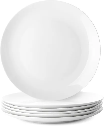 Vista 16 de BTaT- Platos de postre blancos, 8 pulgadas, juego de 12, platos pequeños para aperitivos, regalos de Navidad