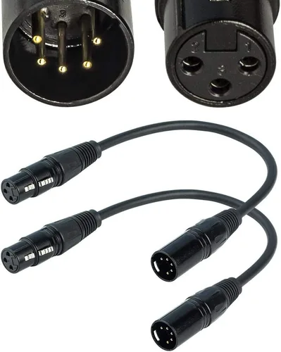 Vista 9 de DMX-512 XLR 5 pines macho a XLR 5 pines hembra DMX cable de iluminación (1.5M/5FT)