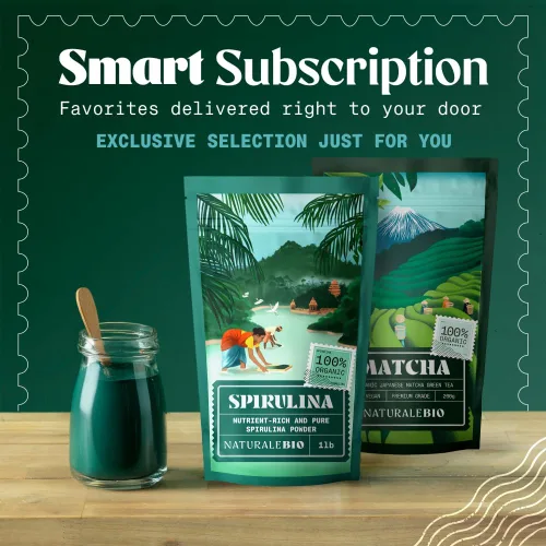 Vista 6 de NaturaleBio Polvo de espirulina orgánico 8 oz. Algas espirulina natural y cruda. Vegano y puro. Cultivado en la India en Tamil Nadu. Ideal