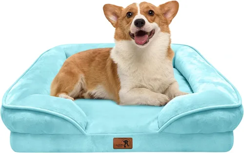 Vista 27 de Spotted Play Cama ortopédica para perros con lados, sofá cama para perros pequeños, sofá cama de espuma de apoyo para mascotas con funda extraíble