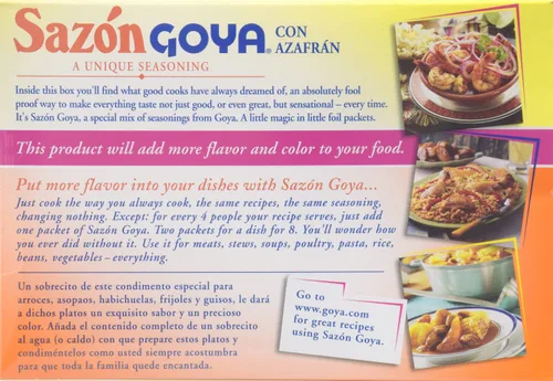 Vista 3 de Condimento Goya Sazón con Azafrán, 3.52 onzas (paquete de 3)