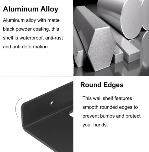 Vista 9 de Estante pequeño para pared, 5 pulgadas, estantes flotantes de metal para eco, cámaras, estantes de montaje en pared para altavoces pequeños