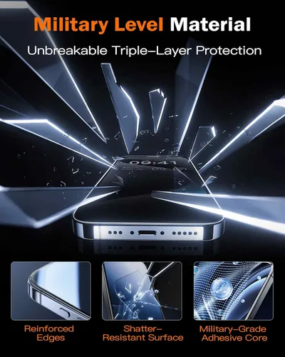Vista 4 de chubbycable ChubbyShield Ultra - Protector de pantalla de privacidad para iPhone 15, 2 unidades, protector de pantalla antiespía con caja
