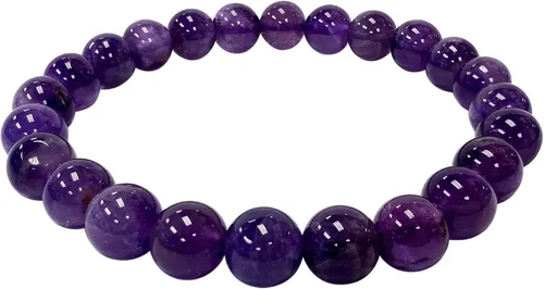 Vista 6 de Gem Avenue Handmade Round Bead Stretch Bracelet Unisex Natural Stone Beaded Jewelry for Men & Women, Elastic Wristband for Daily Wear