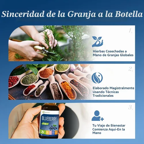 Vista 6 de Gotas de extracto de arándanos con luteína y zeaxantina para la salud ocular