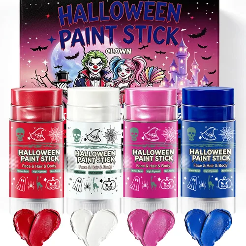 Vista 13 de Juego de pintura corporal SFX de Halloween a base de agua, 2 piezas de Esqueleto