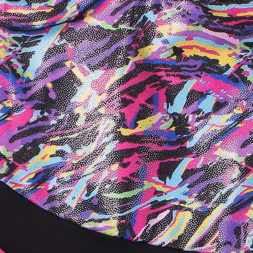 Vista 5 de HOZIY Leotardos de gimnasia para niñas y niños, cinta de copo de nieve, azul, morado, rosa intenso brillante, Rosa encendido