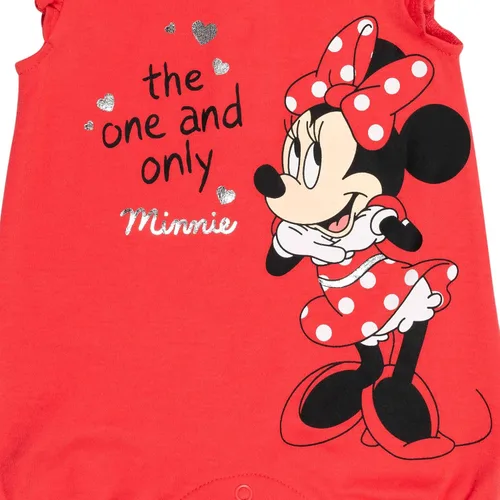 Vista 4 de Disney Minnie Mouse Winnie the Pooh Baby Girls - Mameluco de peluche y sombrero de sol recién nacido a bebé
