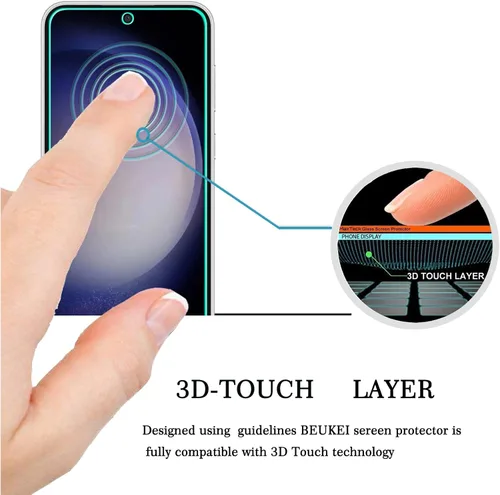 Vista 2 de (4 unidades) Compatible con Samsung Galaxy S23 FE 5G / Galaxy S23 FE (solo modelo FE), protector de pantalla de vidrio templado, sensible al tacto