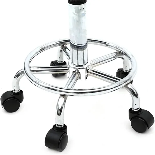 Vista 6 de Silla de salón con ruedas, silla ajustable con tecnología de pestañas con respaldo, asiento giratorio de masaje con ruedas, taburetes hidráulicos