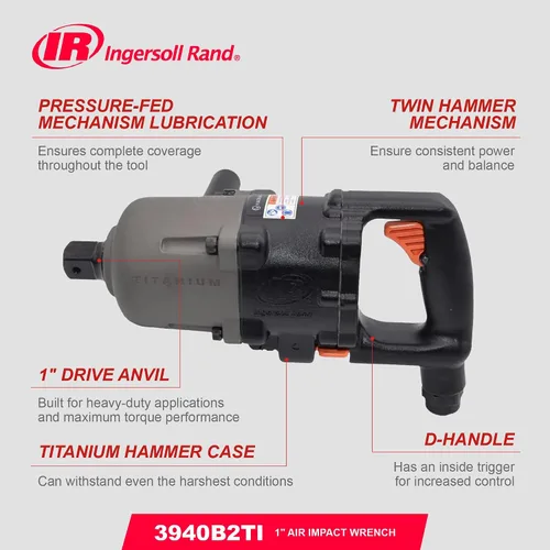 Vista 11 de Ingersoll Rand Ingersoll-Rand, 3940B2TI, Llave de impacto neumática, 1 In
