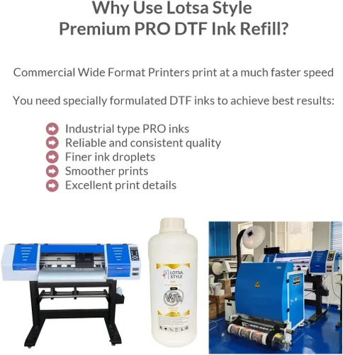 Vista 2 de LOTSA. STYLE Premium PRO DTF - Recambio de tinta para impresoras de inyección de tinta, impresión de película de transferencia de calor, edición