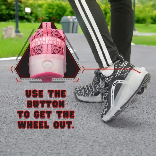 Vista 5 de SDSPEED - Zapatos deportivos de patinaje para niños con ruedas individuales de LED