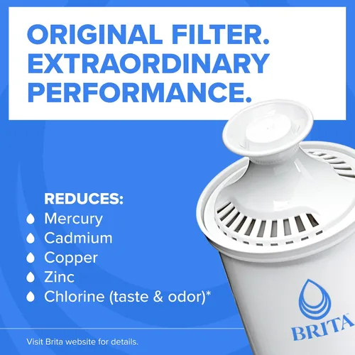 Vista 4 de Brita Standard Water Filter for Pitchers and Dispensers, Reduces Copper, Cadmium and Mercury Impurities, Lasts Two Months or 40 Gallons, Includes 6