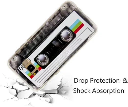 Vista 7 de FAteamll Funda para Galaxy S8 acabado mate con TPU suave parachoques retro cassette cinta caso compatible con Samsung Galaxy S8