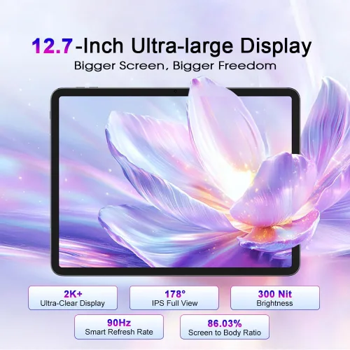 Vista 3 de Blackview Tablet Android 15 de 13 pulgadas, 36 GB + 256 GB, teclado y mouse incluidos 12.7" 2176x1600 IPS 90Hz Batería 8400mAh Cámaras