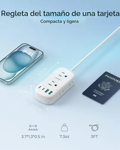 Vista 4 de LENCENT Adaptador de enchufe de viaje europeo con estuche, adaptador